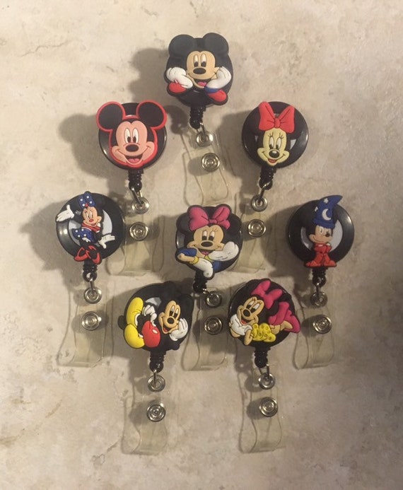 Disney Mickey Mouse Badge Reel, Minnie Mouse, Minnie, Mickey, Rn, Nurse,  Vet, Doctor, Teacher, Id Holder 