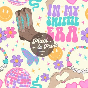 Swiftie Inspired Seamless Digital Pattern | Pop Icon Seamless | Seamless Pattern for Fabric Printing, Sublimation
