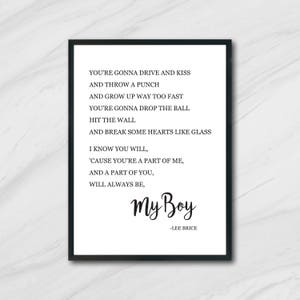 Boy Lee Brice Print / Printable Art / Digital Print / Instant Download / Wall Art / Nursery Decor