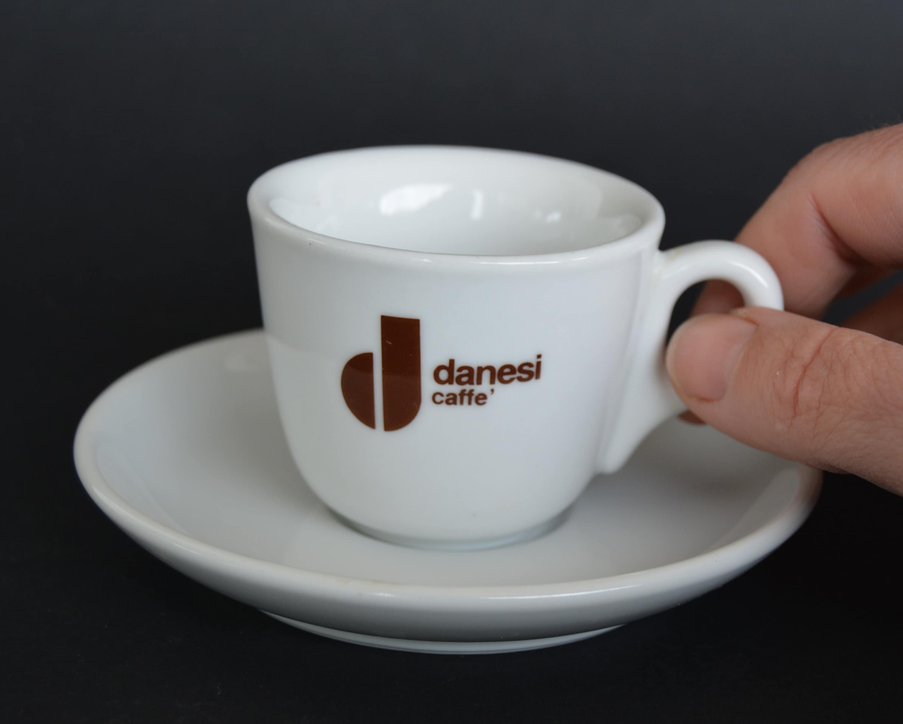 Sammlerstück Bar Vintage italienische Espressotasse Danesi caffè Kaffeetasse von der Bar in Vintage Porzellan Kaffeetassen und Untertasse