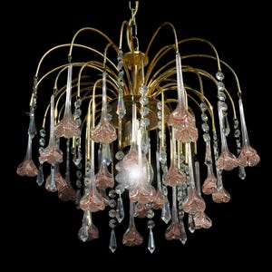 Murano Tier Drops Chandelier Mid Century Waterfall Chandelier Murano Glass Tear Drop Chandelier Murano Pendant Light Design Flower Regency