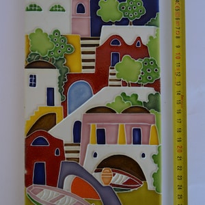 Écriteaux numéros et lettres. Carreaux céramique peints à la main avec Écriteaux numéros et lettres. Carreaux céramique peints à la main avec