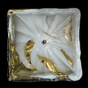 Murano Ceiling Light White Glass Murano Light Murano Glass Flush Mount Light Mid Century Design Light Glass Sconce Murrina Murano Regency