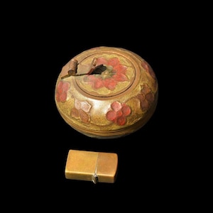 Vintage Ashtray & Lighter Smallest Fillable Usable Lighter Collectible 1950s Handmade Mid Century Cloisone Tobacciana Smokers Set Japan