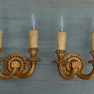 Antique wall sconces gilded wood gold wood baroque gilded wood wall lamp carved wood romantic Florentine lighting cottage old sconces