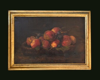 アンティーク オランダ ダーク ムーディ 静物油絵、19 世紀