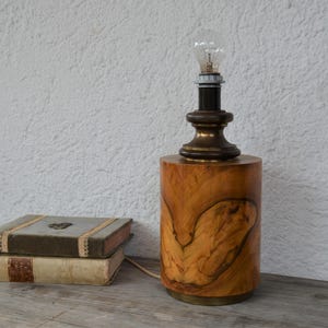 Antique table lamp vintage Italian wood design table lamp 1970s rare antique lighting