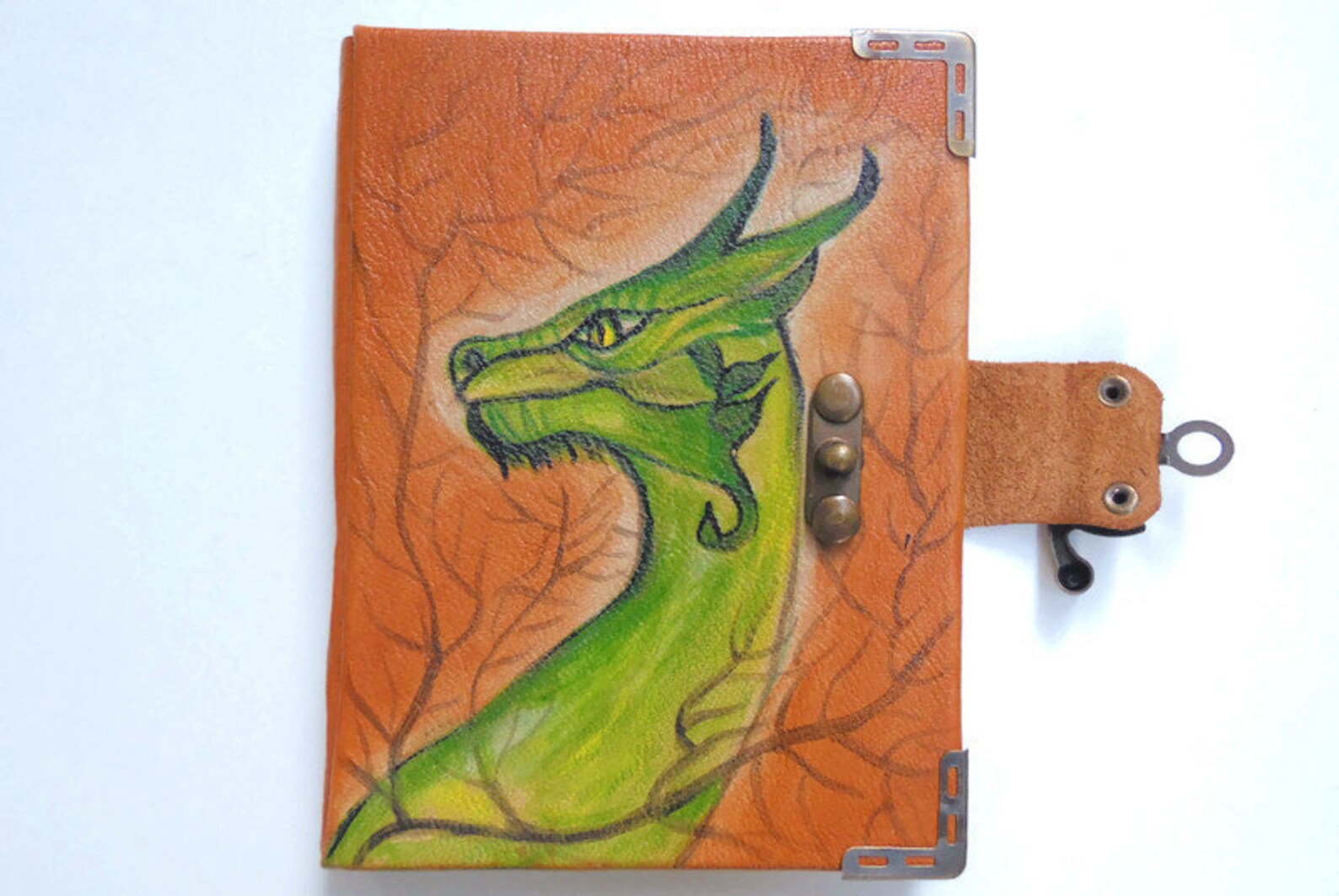 Leather journal dragon journal leather diary 2021 dragon Etsy