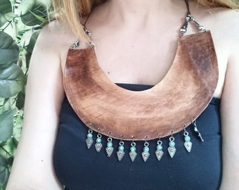 Leather statement necklaces, Leather jewelry, Big wide xl necklaces, Genuine leather womens necklace, Designer leather necklaces, neckpiece