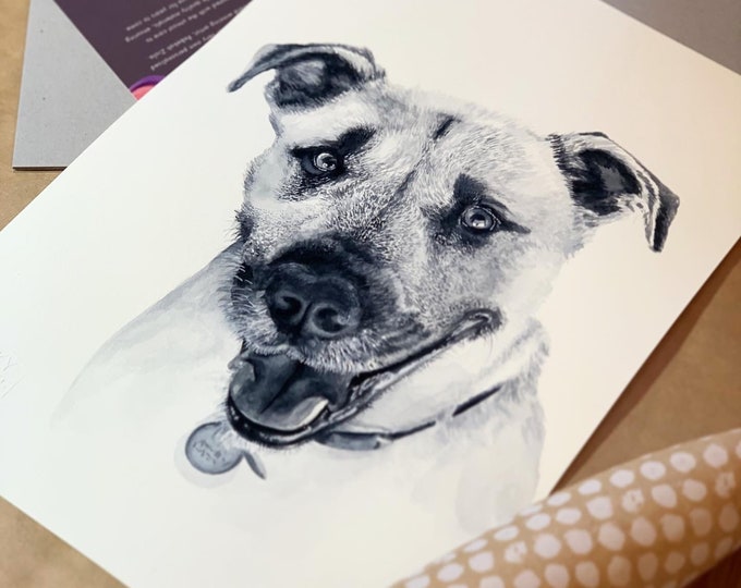 Featured listing image: Custom Watercolour Pet Portrait