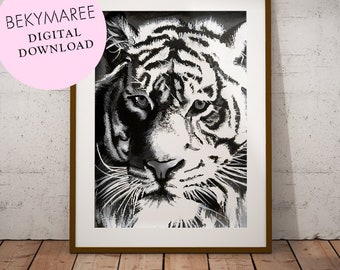 Lion Print, Original Sketch, Digital Download, Wall Art Decor, Animal Art, Kids Room, Black and White, Woodlands Decor, African Art