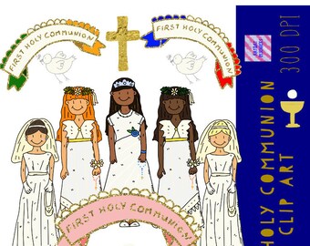 Cute First Holy Communion Clip Art Etsy