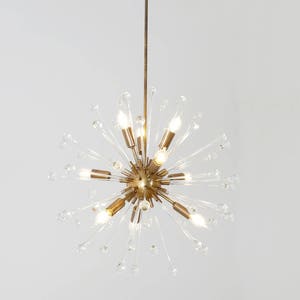 Hand Blown Italian Murano Glass Crystal Dandelion Chandelier 23"D