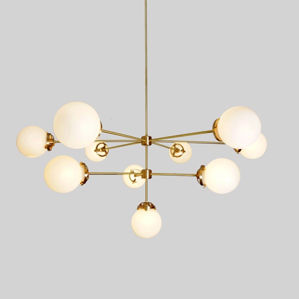 Brass Globe Chandelier - Etsy