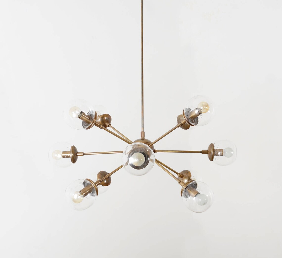 Modern Brass 12 Globe Sputnik Chandelier Light FixtureSputnik Etsy