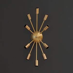 Modern Brass 10 Lights Wall Sconce - Modern Brass Sputnik Wall Lamp