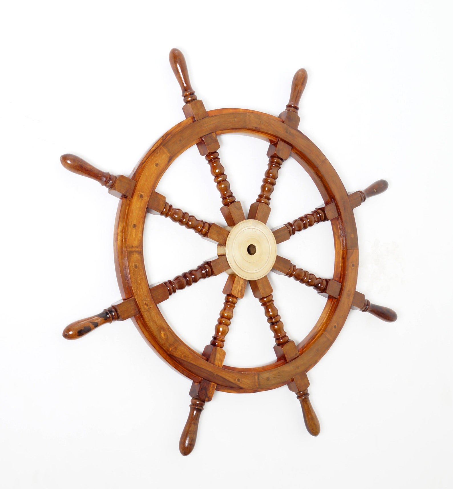 Large 36 Handmade Wooden Ship Wheel Boat Steering Wheel Etsy