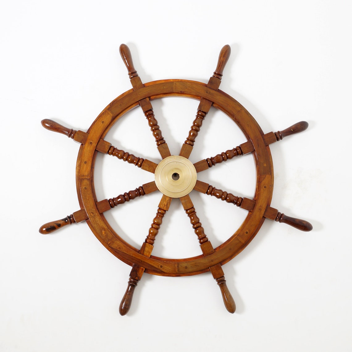 Large 36 Handmade Wooden Ship Wheel Boat Steering Wheel Etsy