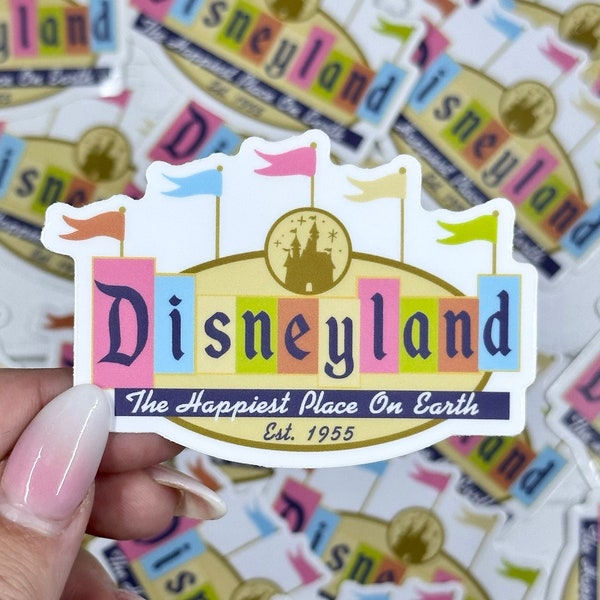 Vintage Disneyland Sign Sticker, Disneyland Sticker, Disney Sticker, Disney Adult Sticker, Disney Decal, Water Bottle Sticker, Gift for Nerd