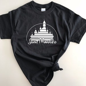 Disney Castle Just Married Honeymoon Shirt, Vacation Shirt, Newly Wed, Husband, Wife, Bride, Groom, Matching Shirts, Family Shirts