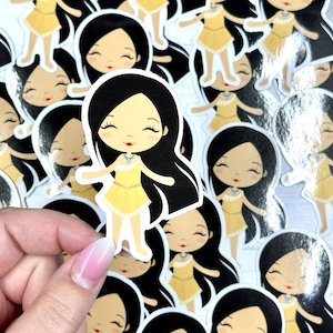 Chibi Pocahontas Sticker, Disney Pocahontas, Pocahontas, Princess Sticker, Cute Frozen, Cute Sticker, Disney Sticker, Gift for Nerd