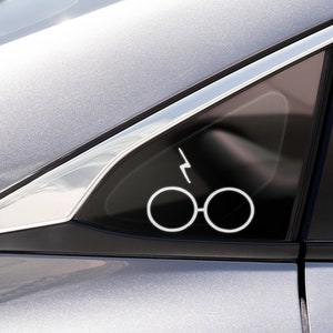 HP Glasses Decal, Nerdy Decal,  Car Decal, Car Accessories, Nerdy Sticker, Car Sticker, Wizard, Nerdy Gift, Stocking Stuffer, Geek Gift