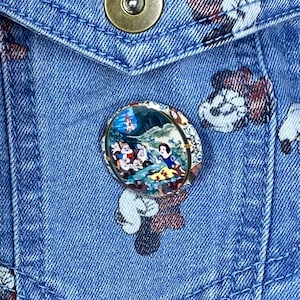 Sneeuwwitje Classic Movie Poster Button, Zeven Dwergen, Sneeuwwitje Knop, Disney Knop, Pinnen, Drukknop, Pin Terug Knop, Aangepaste Knop