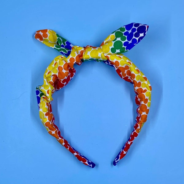 Disney Pride Rainbow Knot Headband, Disney Headband, Disney Park Headband, Disney Accessories, Top Knot Headband, Knotty Bow Headband