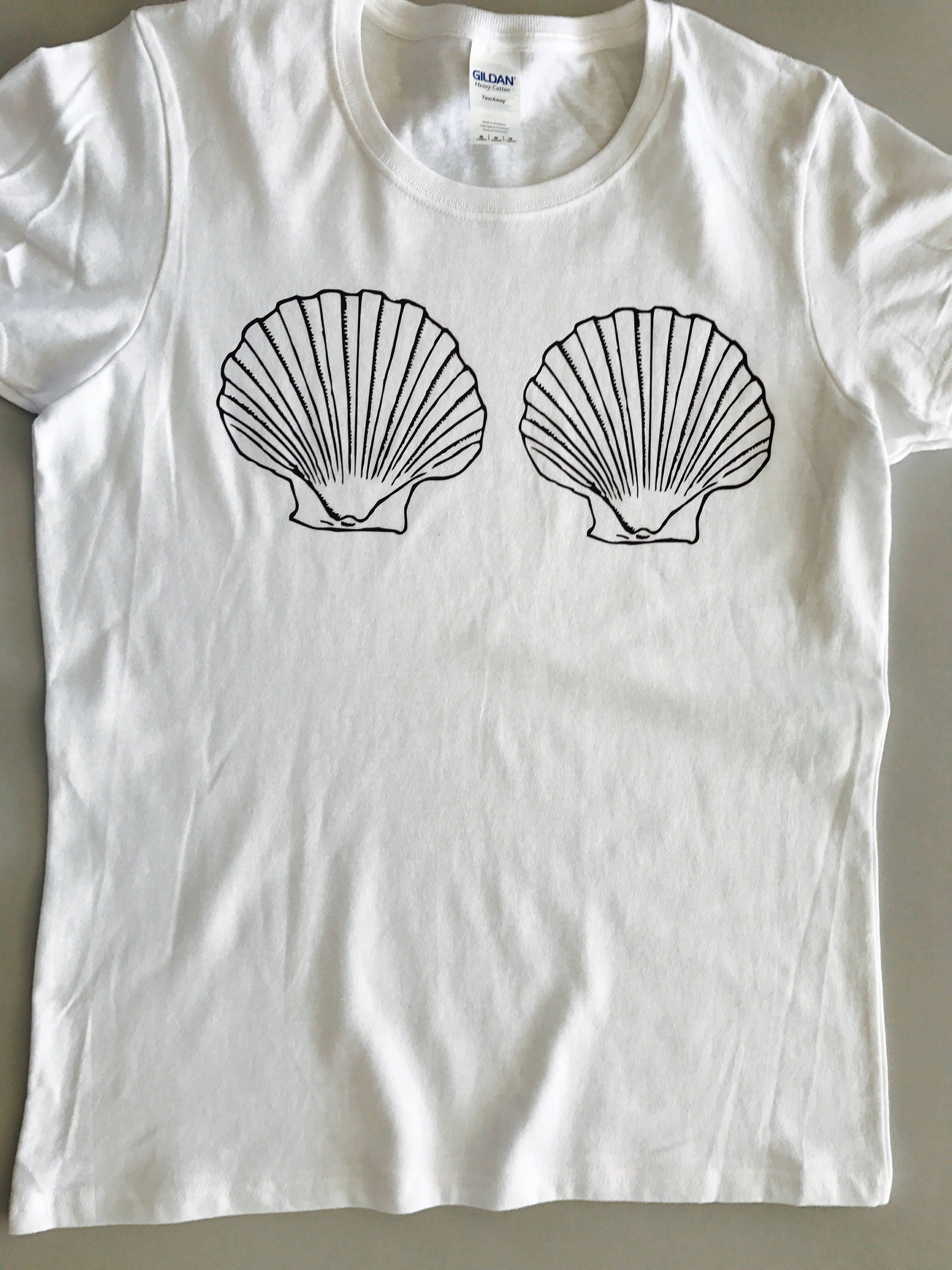 seashell bra t shirt