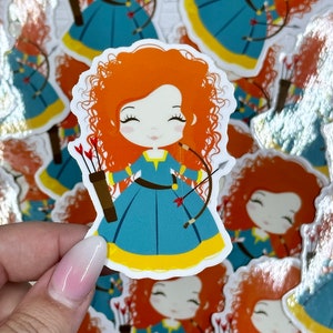 Sticker Chibi Merida, Disney Merida, Pixar Brave, Sticker princesse, Merida mignon, Sticker mignon, Sticker Disney, cadeau pour nerd