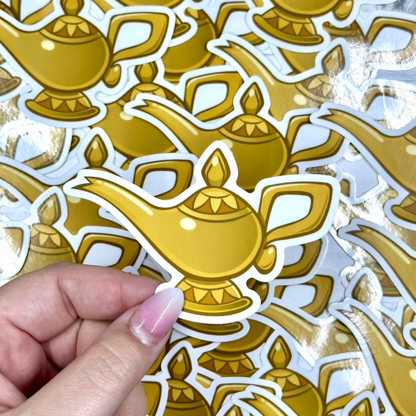 Aladdin Genie Lamp Sticker, Disney Sidekick Sticker, Princess Jasmine, Genie Sticker, Cute Sticker, Disney Sticker, Gift for Nerd