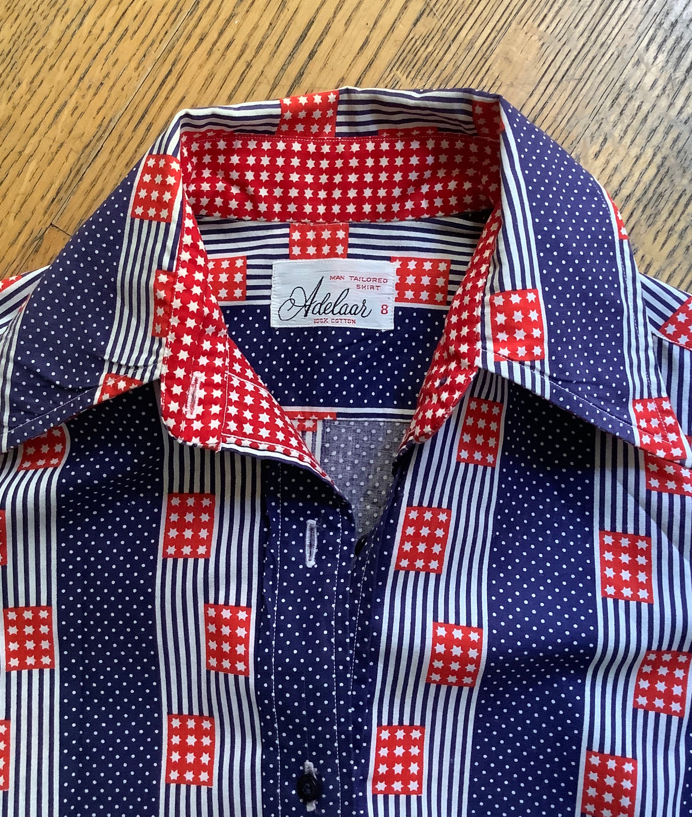 Vintage 1960s Red White & Blue Stars and Stripes Shirt 34 - Etsy