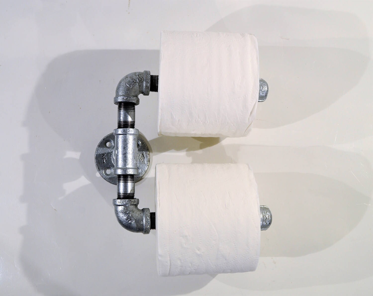 Double Industrial Pipe Toilet Paper Holder Galvanised Pipe/industrial