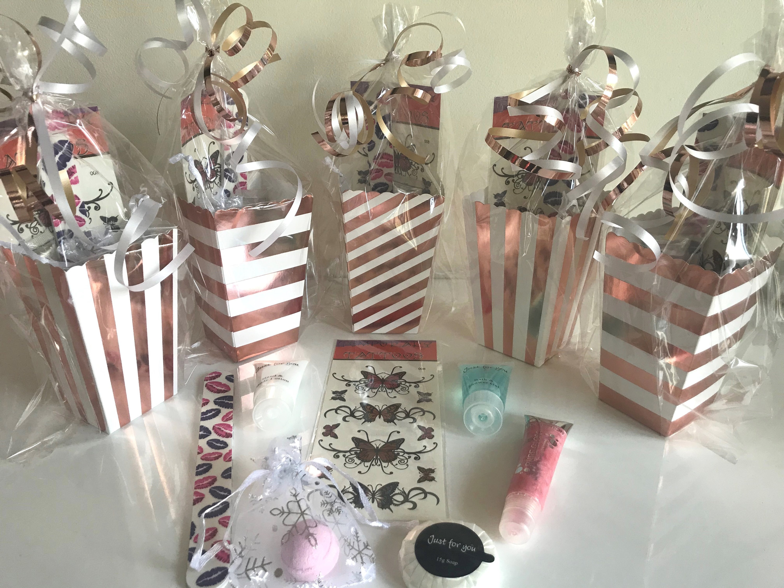 Rose Gold Girls Pre-filled Birthday Bags, Contains 12 Items, Teenage Girls  Pamper Party Favours, Sleepover Activity, Bridesmaids Gifts 