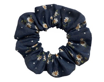 Denim Daisy Scrunchie Large 16cm Diameter 80s 90s Size British Made