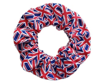 Union Jack Flag Scrunchie Large 16cm Diameter 80s 90s Size British Made