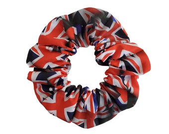 Union Jack Collage Scrunchie Large 16cm Diameter 80s 90s Size British Made