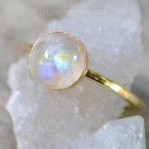 Blauwe maansteenring, 925 sterlingzilveren ringen voor vrouwen, eenvoudige bohoring, geboortesteen edelsteenring sieraden, regenboogring, maansteenring