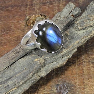 Natural Labradorite Ring, Labradorite Silver Ring, Labradorite Ring, Labradorite Oval Ring, Labradorite Boho Ring, Anniversary Gift