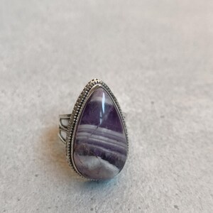 Natural Amethyst Ring, Pear Ring, Dainty Ring, Everyday Wear Ring, Amethyst Ring, Amethyst Gemstone Ring, Unique Jewelry, Gifts For Her