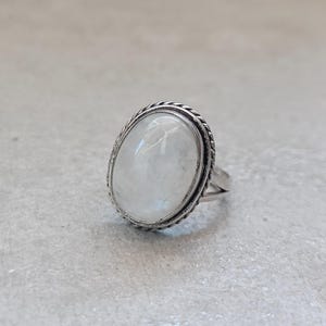 Maansteenring, 925 sterlingzilveren maansteenringen voor vrouwen, eenvoudige maansteenring, geboortesteen edelsteenring, sieraden, maansteenring