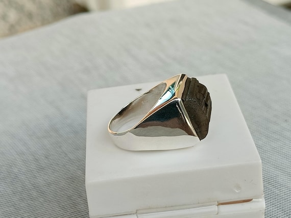 Bague tourmaline, bague pour homme druzy tourmaline noire, bague