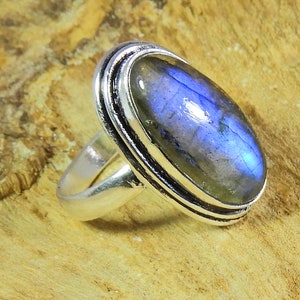 Natural Labradorite Ring, Labradorite Silver Ring, Labradorite Ring, Labradorite Teardrop Ring, Labradorite Boho Ring, Anniversary Gift