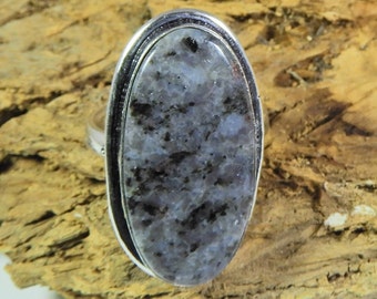 Natürlicher Lepidolith Ring, 925 Sterling Silber Ring, Achat Ring, Frauen Lepidolith Silberring, Boho Ring, Geburtsstein Geschenk Ring, Geschenk für sie