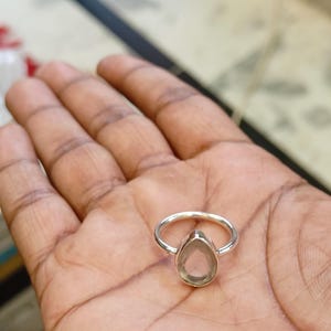 Rose Quartz Ring, 925 Sterling Silver Simple Rose Quartz Ring, Rose Quartz Ring, Simple Ring, Rose Quartz Ring, Healing Pink Quartz Ring,