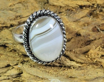 Montana Agate Ring, 925 Sterling Silver Ring, Vintage Ring, oval Ring, Personalized Gift for Her, Statement Ring, Promise Ring, Dainty Ring