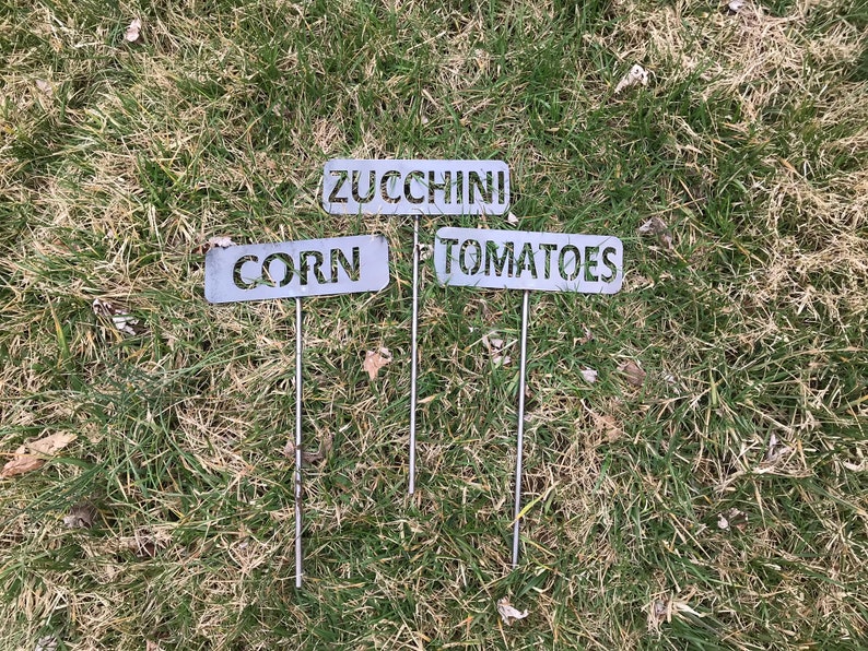 Metal Garden Stakes / Vegetable Stakes / Herb Marker / DIY Etsy