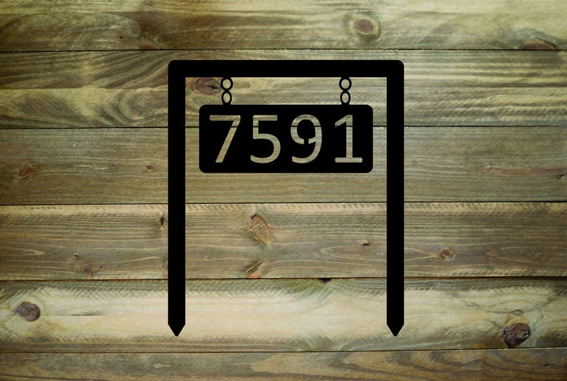 Metal House Number Stake / Hanging House Number With Stake / Etsy