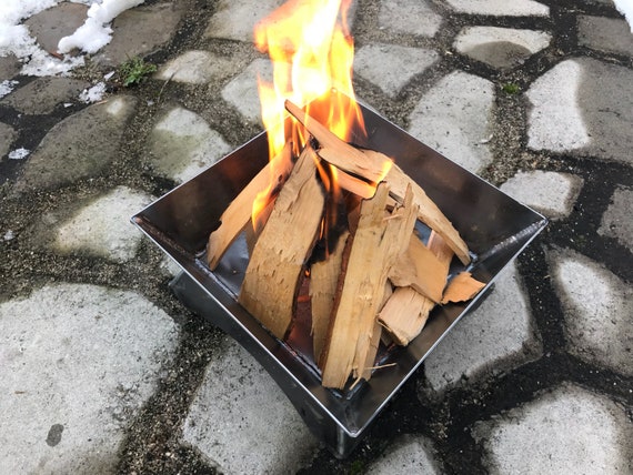 Small Modern Fire Pit Steel Fire Pit Portable Fire Pit Etsy