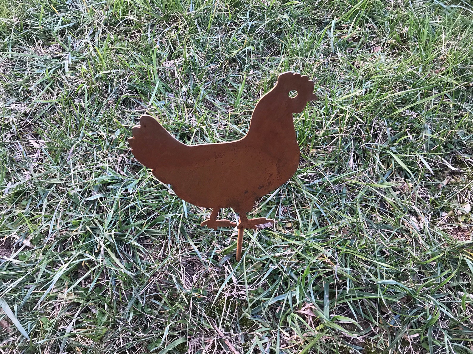 Chicken Garden Stake / Chicken Metal Garden Decoration / Etsy